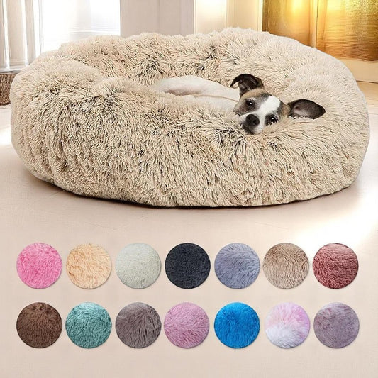 Super Soft Round Pet Bed – Plush Winter Sleeping Bed for Cats & Medium to Large Dogs (40–90cm)
